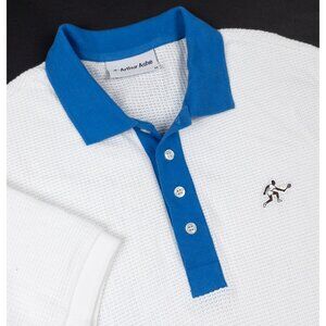 Arthur Ashe Tennis Polo Shirt Men Medium White Tipped Collar 1975 Rowing Blazers